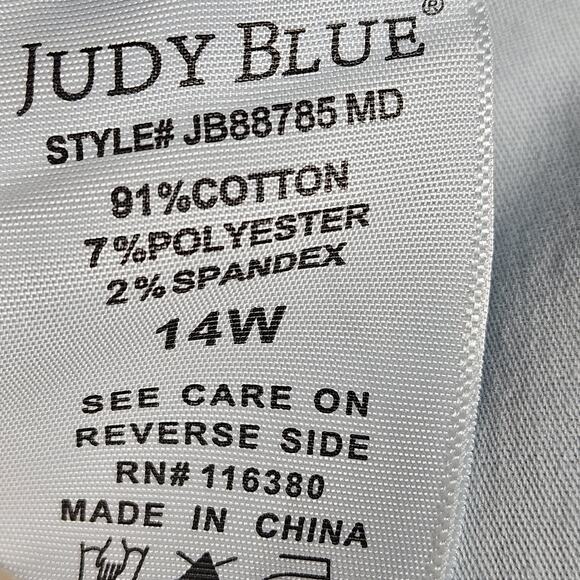 Judy Blue Women's High Rise Tummy Control Solid Five Pocket Straight Jeans 14w - Picture 6 of 7